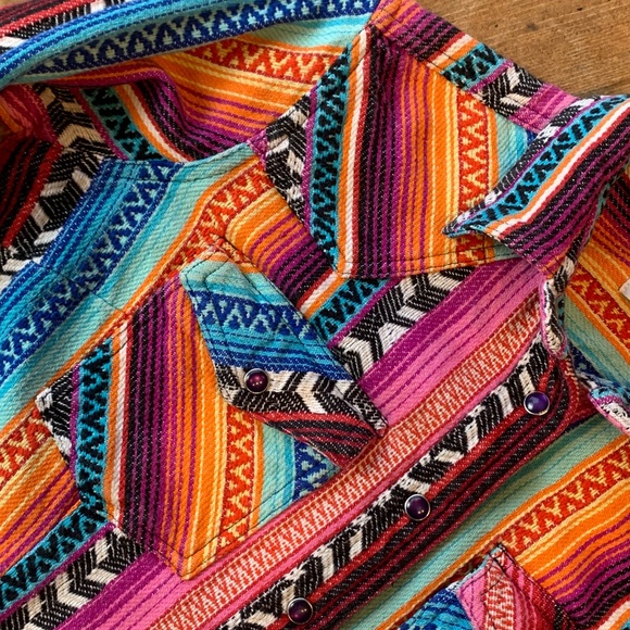 Crazy Train Multicolor Striped Snap Close Western Shirt - Picture 10 of 16